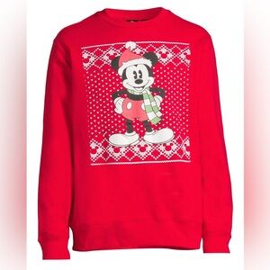 DISNEY SANTA MICKEY MOUSE CHRISTMAS SWEATSHIRT LIGHT UP UGLY SWEATER ADULTS LG